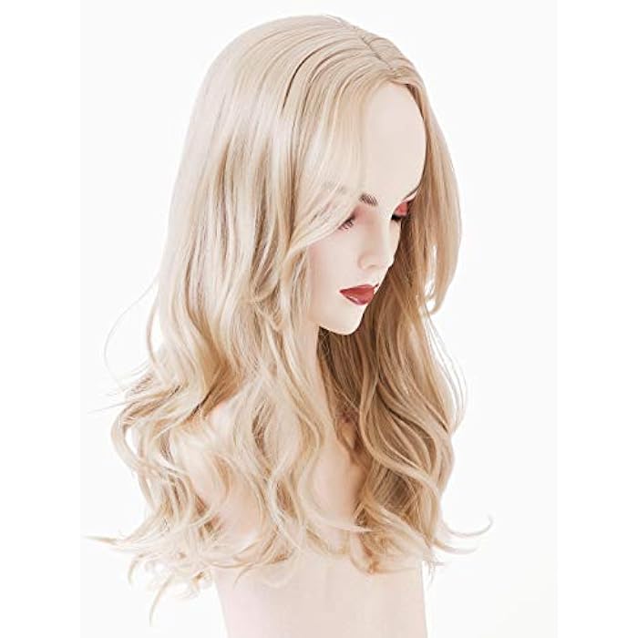 DILLARDS Bestung 18 Inches Long Wavy Blonde Wigs For Women Synthetic Full Hair Natural Fashion Wig With Bangs For Cosplay Costume Or Daily Life - Image 1